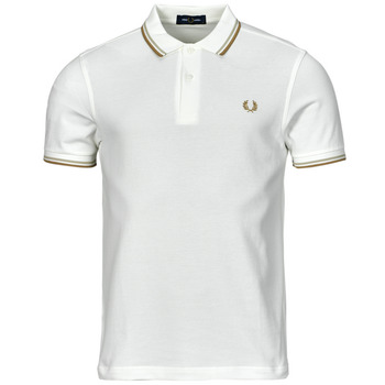 Textiel Heren Polo's korte mouwen Fred Perry TWIN TIPPED FRED PERRY SHIRT Wit / Beige