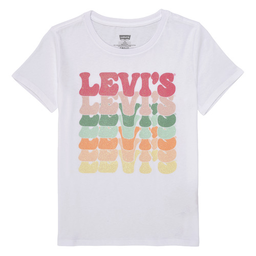 Textiel Meisjes T-shirts korte mouwen Levi's ORGANIC RETRO LEVIS SS TEE Multicolour / Wit