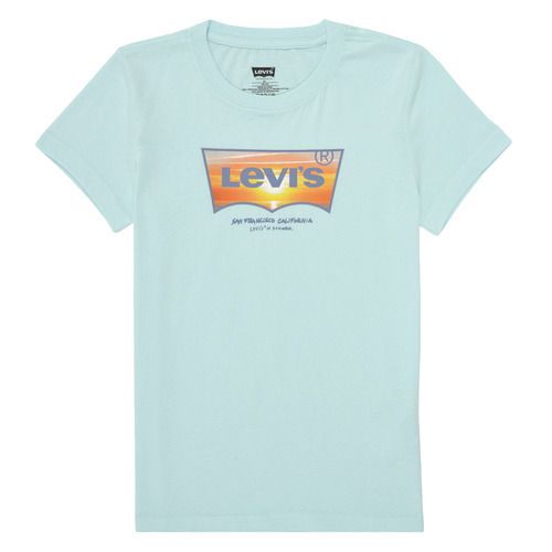 Textiel Jongens T-shirts korte mouwen Levi's SUNSET BATWING TEE Blauw / Oranje