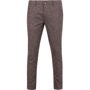 Textiel Heren Broeken / Pantalons Suitable Chino Pico Ruiten Bruin Bruin