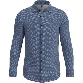 Textiel Heren Overhemden lange mouwen Desoto Overhemd Kent Print Navy Blauw