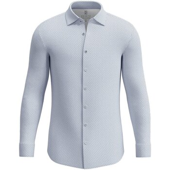 Desoto Overhemd Lange Mouw Overhemd Kent Print Lichtblauw