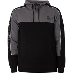Textiel Heren Sweaters / Sweatshirts Emporio Armani EA7 Geruite hoodie met 1/4-rits en logo Zwart