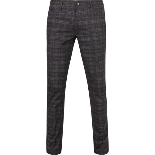 Textiel Heren Broeken / Pantalons Suitable Chino Pico Ruiten Antraciet Grijs