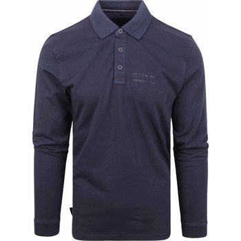Textiel Heren T-shirts & Polo’s Casa Moda Vintage Longsleeve Polo Navy Blauw