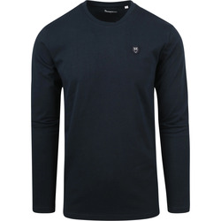 Textiel Heren T-shirts & Polo’s Knowledge Cotton Apparel Longsleeve T-shirt Navy Blauw