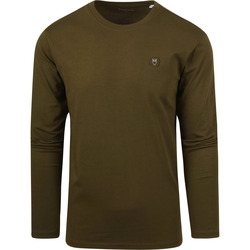 Textiel Heren T-shirts & Polo’s Knowledge Cotton Apparel Longsleeve T-shirt Olijfgroen Groen