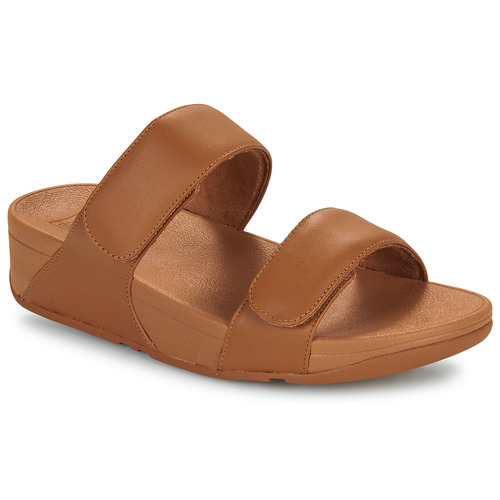 Schoenen Dames Sandalen / Open schoenen FitFlop Lulu Adjustable Leather Slides Bruin / Camel