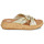 Schoenen Dames Leren slippers FitFlop F-Mode Leather-Twist Flatform Slides (Cork Wrap) Goud / Bruin
