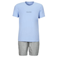 Textiel Heren Pyjama's / nachthemden Calvin Klein Jeans S/S SHORT SET Blauw / Grijs