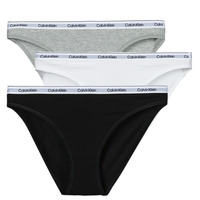 Ondergoed Dames Slips Calvin Klein Jeans BIKINI 3PK X3 Zwart / Grijs / Wit