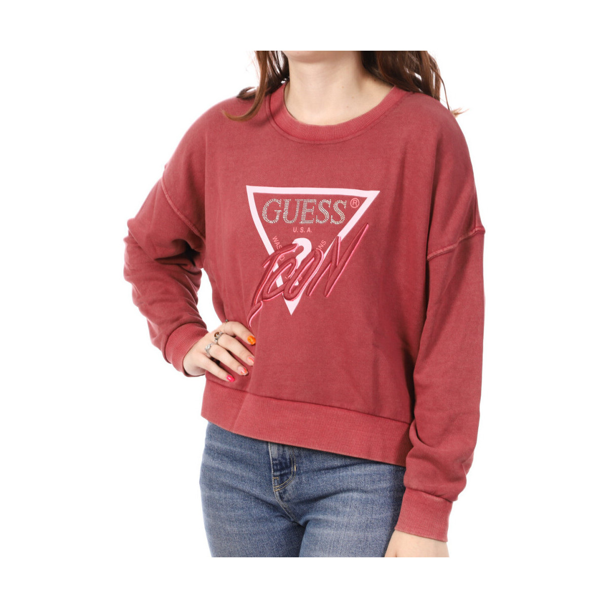 Textiel Dames Sweaters / Sweatshirts Guess  Rood
