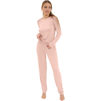 Textiel Dames Pyjama's / nachthemden Lisca Pyjama loungewear broek top lange mouwen Mirabelle Roze