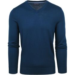 Textiel Heren Sweaters / Sweatshirts Suitable Merino Pullover V-Hals Indigo Blauw Blauw