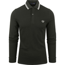 Textiel Heren T-shirts & Polo’s Fred Perry Longsleeve Polo Donkergroen T50 Groen