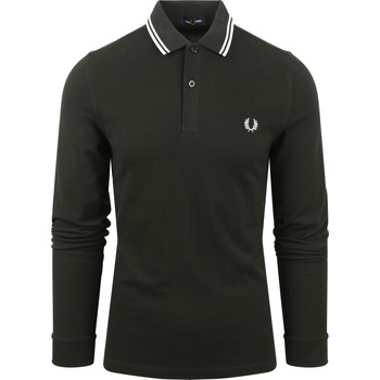 Textiel Heren T-shirts & Polo’s Fred Perry Longsleeve Polo Donkergroen T50 Groen