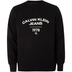 Textiel Heren Sweaters / Sweatshirts Calvin Klein Jeans Varsity Curve-sweatshirt Zwart