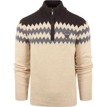 Textiel Heren Sweaters / Sweatshirts New Zealand Auckland NZA Half Zip Trui Ngaroto Wol Beige Multicolour