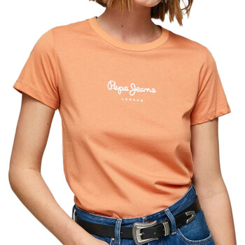 Textiel Dames T-shirts & Polo’s Pepe jeans  Oranje