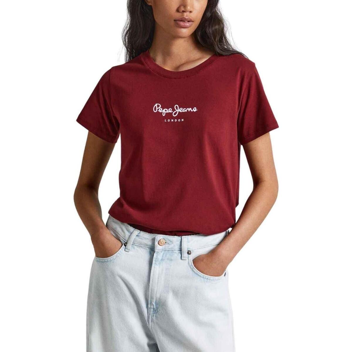 Textiel Dames T-shirts & Polo’s Pepe jeans  Rood