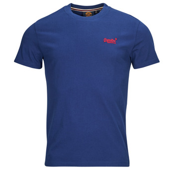 Textiel Heren T-shirts korte mouwen Superdry ESSENTIAL LOGO EMB TEE Marine