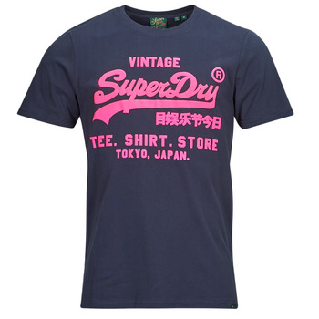 Textiel Heren T-shirts korte mouwen Superdry NEON VL T SHIRT Marine