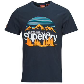 Textiel Heren T-shirts korte mouwen Superdry GREAT OUTDOORS NR GRAPHIC TEE Marine
