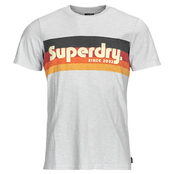 Textiel Heren T-shirts korte mouwen Superdry CALI STRIPED LOGO T SHIRT Wit