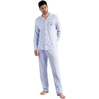 Textiel Heren Pyjama's / nachthemden Admas Pyjama loungewear broek en shirt Stripes And Dots Blauw