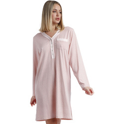 Textiel Dames Pyjama's / nachthemden Admas Nachthemd met lange mouwen Rose Chains Roze