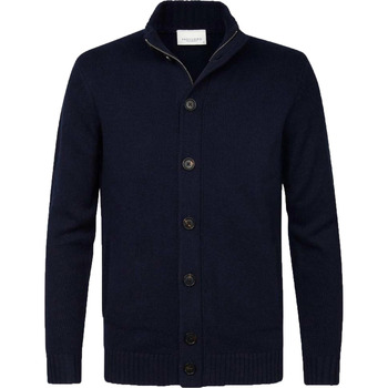 Textiel Heren Sweaters / Sweatshirts Profuomo Heavy Knit Vest Wolmix Navy Blauw