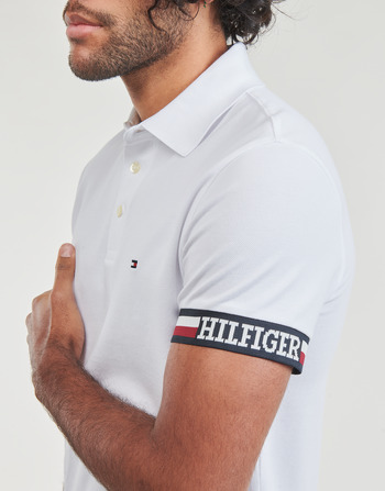 Tommy Hilfiger MONOTYPE FLAG CUFF SLIM FIT POLO Wit