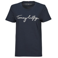 Textiel Dames T-shirts korte mouwen Tommy Hilfiger HERITAGE CREW NECK GRAPHIC TEE Marine