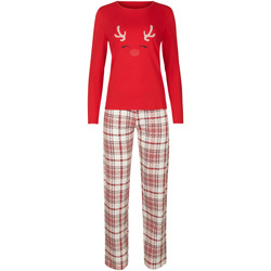 Textiel Dames Pyjama's / nachthemden Lisca Holiday  Pyjama broek top lange mouwen Cheek Rood