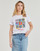 Textiel Dames T-shirts korte mouwen Desigual TS_ROLLINGS Wit / Multicolour