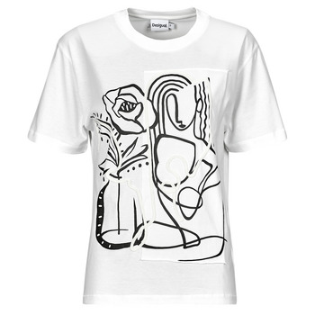 Desigual Geborduurd Logo Katoenen T-shirt Vrouwen White Dames