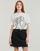 Textiel Dames T-shirts korte mouwen Desigual TS_TRISTAN Wit / Zwart