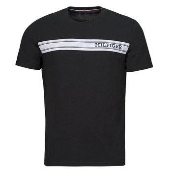 Textiel Heren T-shirts korte mouwen Tommy Hilfiger MONOTYPE STRIPE Zwart