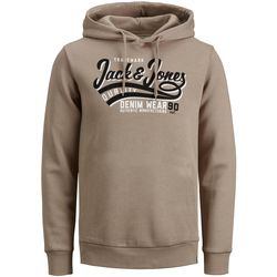 Textiel Heren Truien Jack & Jones Jwh Logo Sweat Hood Beige