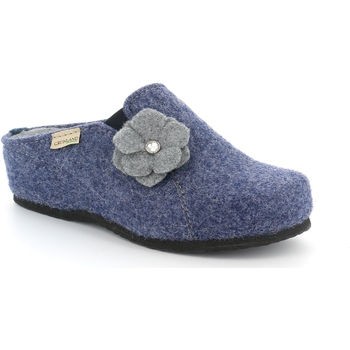 Schoenen Dames Leren slippers Grunland DSG-CI2564 Blauw