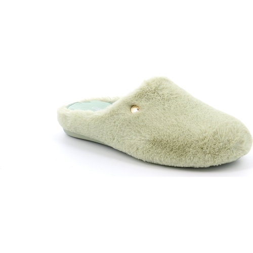 Schoenen Dames Leren slippers Grunland DSG-CI3173 Groen