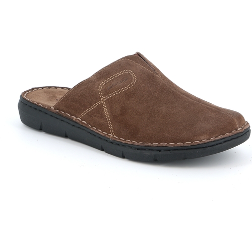 Schoenen Heren Leren slippers Grunland DSG-CI2515 Bruin