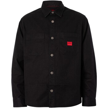 Textiel Heren Overhemden lange mouwen BOSS Erato-shirt Zwart