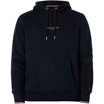 Textiel Heren Sweaters / Sweatshirts Tommy Hilfiger Pullover-hoodie met logo-tip Blauw