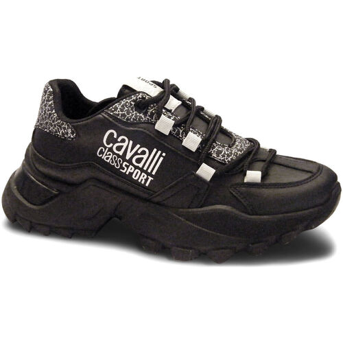 Schoenen Dames Sneakers Roberto Cavalli CW8766 Black Zwart