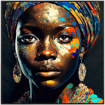 Wonen Schilderijen Signes Grimalt Afrikaanse Vrouw Schilderen Zwart