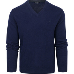 Textiel Heren Sweaters / Sweatshirts Hackett Pullover Wol V-Hals Navy Blauw