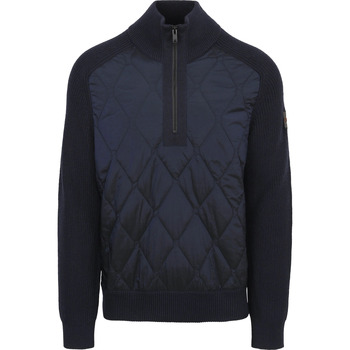 Textiel Heren Sweaters / Sweatshirts BOSS Kometto Half Zip Trui Wolmix Navy Blauw