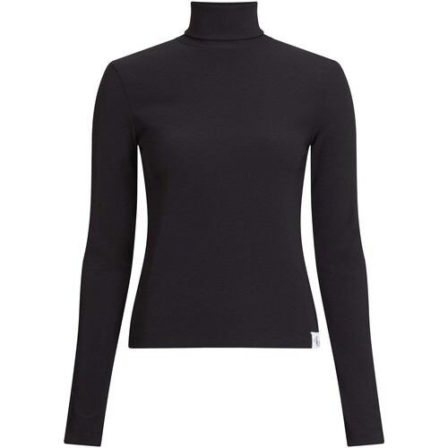Textiel Dames Sweaters / Sweatshirts Ck Jeans Tab Split Sleeve Rib Zwart