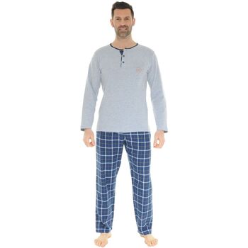 Textiel Heren Pyjama's / nachthemden Christian Cane PYJAMA LONG GRIS DORIAN Grijs